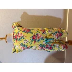 RuffleButts Bright Floral Ruffle Sleeve Shorts Romper Size 3T